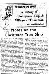 A History of Thompson Township and Village of Thompson--The Christmas Tree Ship