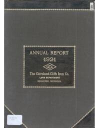 Cleveland-Cliffs Iron Company Land Department Annual Report, 1921