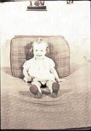 (073-004) Young Girl Posing on Cushion (2 of 2)