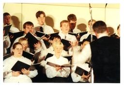 Close Up of Choir Performing on Risers (Part of the NMU Historic Photographs Collection)