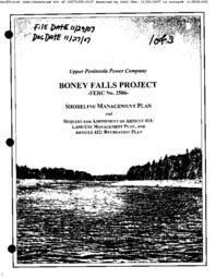 Boney Falls Project Shoreline Management Plan (1 of 3)