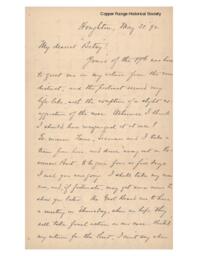 Lucius Lee Hubbard to Fannie Hubbard, 1892-05-31