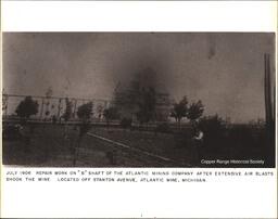 Repair Work on B Shaft of the Atlantic Mining Company after Extensive Air Blasts Shook the Mine