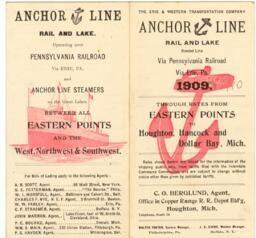 Anchor Line Rates, 1909