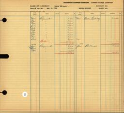 Copper Range Company Transfer Ledger 1929-1950, #078 Injured Employee Compensation (2 of 2)