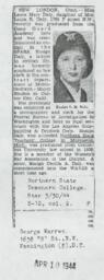 Laura Mary Daly newspaper article, 10 April 1944