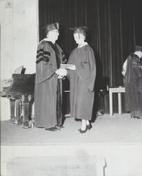 (510) Commencement--Dr. Harden and Marelene LaHaie Jan.1961