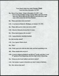 George Maki Oral History Transcript, 1997